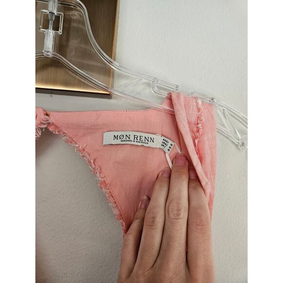 Mon Renn Women's Light Pink Kahlo Linen Blend Sleeveless Midi Dress NWT Size M - Picture 5 of 16